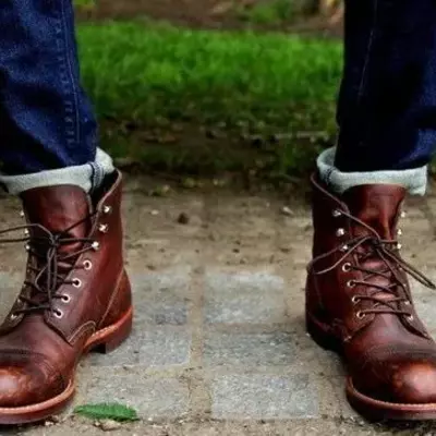 Handmade men's brown ankle leather boots, men leather boots, ankle boots for men