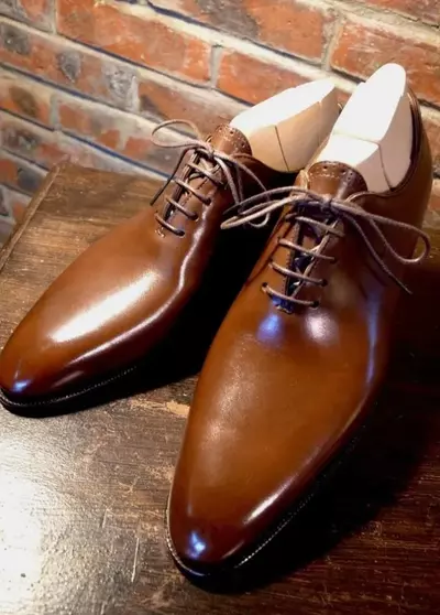 New Handmade Men's Brown Leather Oxford Whole Cut Lace Up Dress Formal Shoes