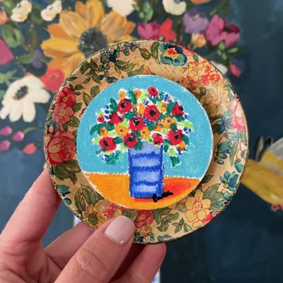 “garden party” original mixed media painting no.01