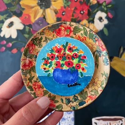 “Garden Party” original mixed media painting no.02