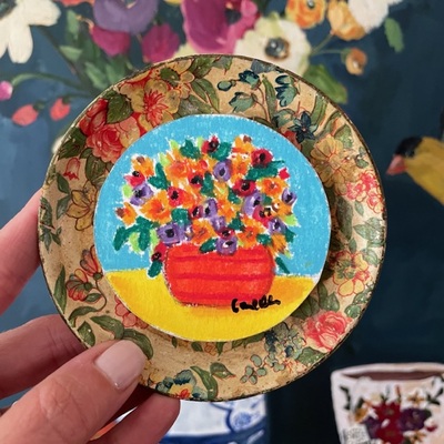 “garden party” original mixed media painting no.03