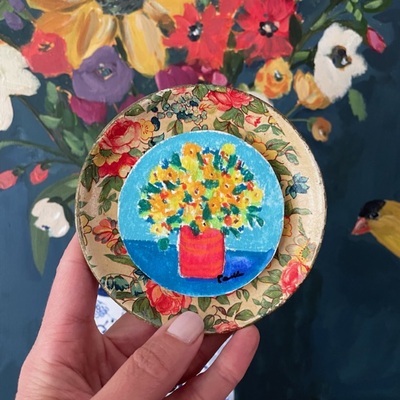 “garden party” original mixed media painting no.05