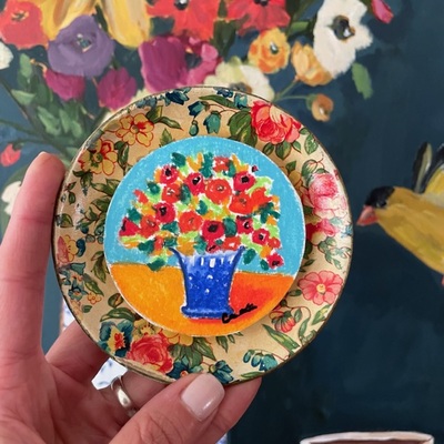 “Garden Party” original mixed media painting no.06