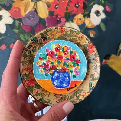 “garden party” original mixed media painting no.07
