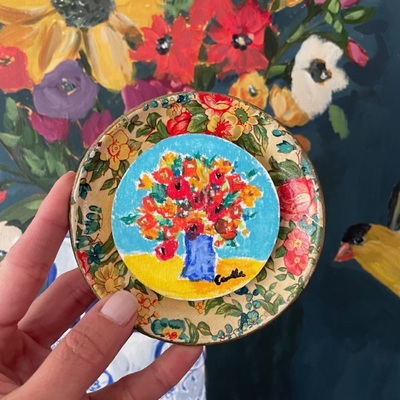 “garden party” original mixed media painting no.08