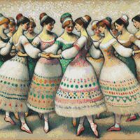 Traditional Dance Cross Stitch Pattern - Thumbnail 1