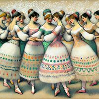 Traditional Dance Cross Stitch Pattern - Thumbnail 2