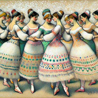 Traditional dance cross stitch pattern