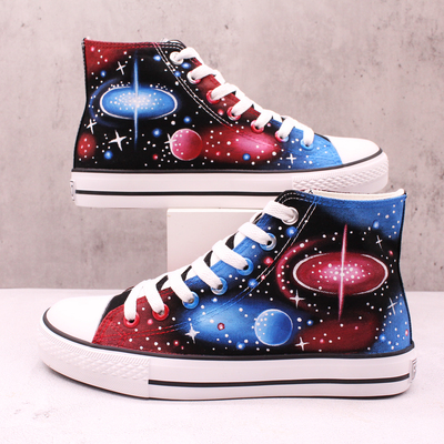 Galaxy nebula hand-painted shoes,winter shoes,sci-fi creative gift,unique gift for her,personalized gift - Thumbnail 2