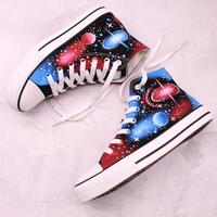 Galaxy nebula hand-painted shoes,winter shoes,sci-fi creative gift,Unique gift for her,personalized gift - Thumbnail 7