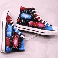 Galaxy nebula hand-painted shoes,winter shoes,sci-fi creative gift,Unique gift for her,personalized gift - Thumbnail 10