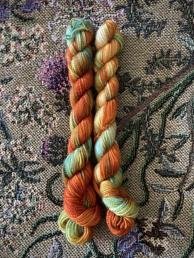 40 Orange Glaze Hand Dyed Fingering Weight Sparkle Sock Yarn