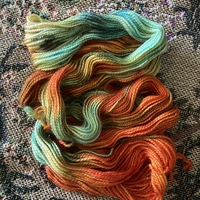 40 Orange Glaze Hand Dyed Fingering Weight Sparkle Sock Yarn - Thumbnail 1