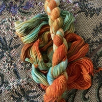40 Orange Glaze Hand Dyed Fingering Weight Sparkle Sock Yarn - Thumbnail 2