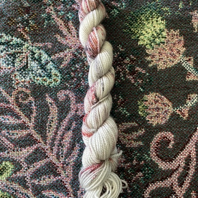 Bloodless hand dyed fingering weight sparkle sock yarn