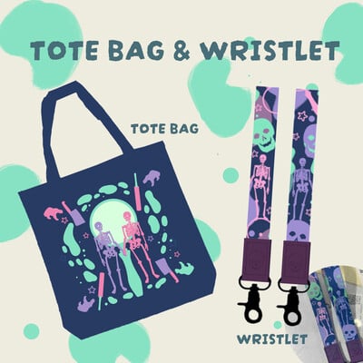 Ghostly tote bag & wristlet