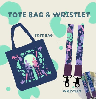 Ghostly Tote Bag & Wristlet