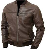 Varsity Bomber Leather Jacket for Men Genuine Lambskin Baseball Flight Jacket Br - Thumbnail 1