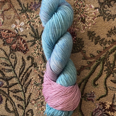 Fairy floss hand dyed fingering weight sock yarn
