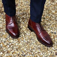 Handmade Men brown Cape toe ankle boots, Men formal leather boots, Men boots - Thumbnail 1