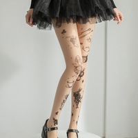 Alice Tattoo Tights Pantyhose Stockings - Thumbnail 2