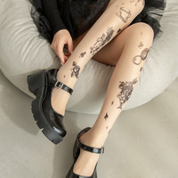 Alice Tattoo Tights Pantyhose Stockings - Thumbnail 4