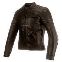 New Men's Custom Made Dark Brown Leather Bomber Zipper Style Real Cowhide Leathe - Thumbnail 1