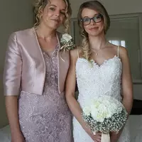 Sheath Knee Length Mother Of The Bride/ Groom Dress With Jacket Elegant Lace Wedding Guest Dress V Neck Tank Groom Mother Gowns - Thumbnail 4