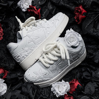 Rose Embossed Sneakers For Women - Thumbnail 4