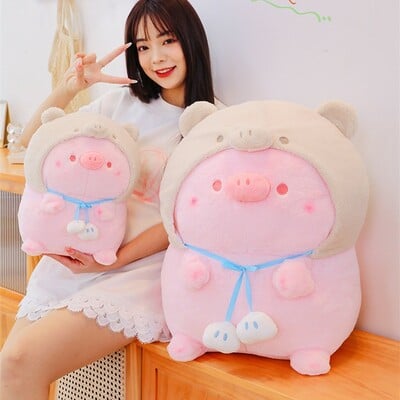 Free shipping kawaii lulu pig with hoodie plush toy