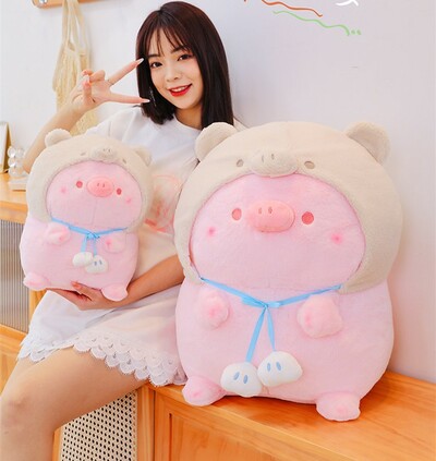 FREE SHIPPING Kawaii lulu pig with hoodie plush toy