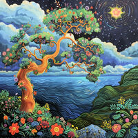 Surreal Tree Cross Stitch Pattern - Thumbnail 2