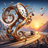 Surreal Clock Cross Stitch Pattern - Thumbnail 2
