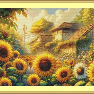 Sunflowers cross stitch pattern
