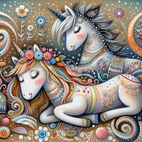 Sleeping Unicorns Cross Stitch Pattern - Thumbnail 2