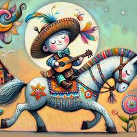 Singing Cowboy Cross Stitch Pattern - Thumbnail 2