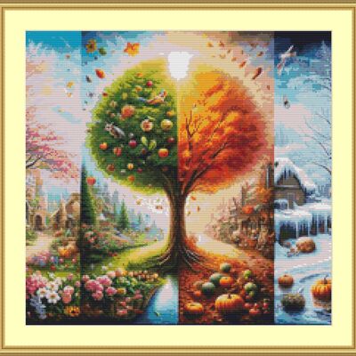 Seasons cross stitch pattern