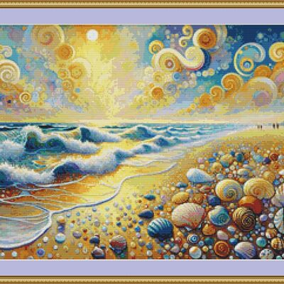 Sea shells cross stitch pattern