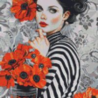 Red Poppies Cross Stitch Pattern - Thumbnail 1