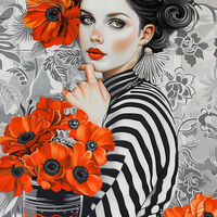 Red Poppies Cross Stitch Pattern - Thumbnail 2