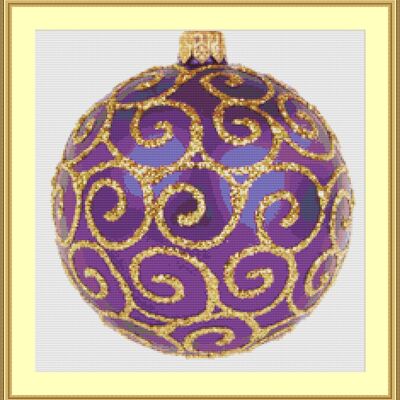 Purple bauble cross stitch pattern