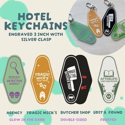 Ghostly hotel keychains