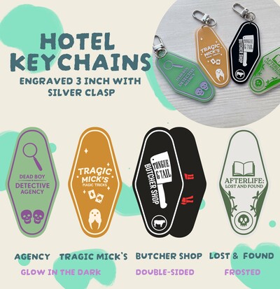 Ghostly Hotel Keychains