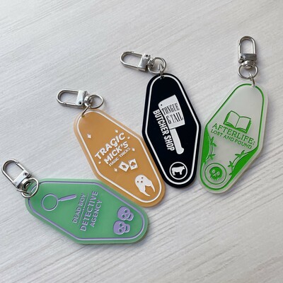 Ghostly hotel keychains
