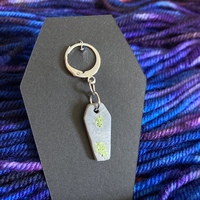 Mossy Coffin Stitch Marker - Thumbnail 4