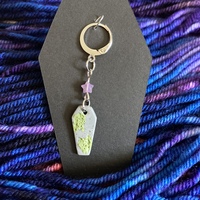 Mossy Coffin Stitch Marker - Thumbnail 5