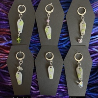 Mossy Coffin Stitch Marker - Thumbnail 1