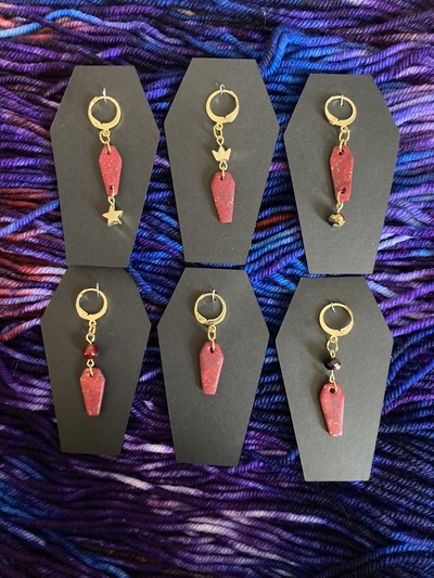 Red Coffin Stitch Marker