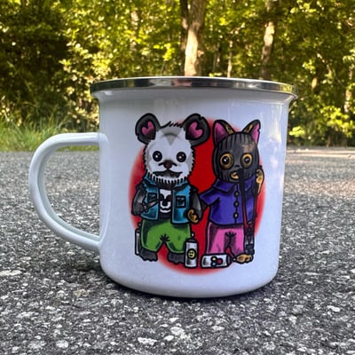 Calico criminals enamel mug