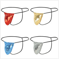 Mixed Colors 5PK Sexy Mens Underwear Faux Leather Gay Thong Underpants T-string MJ2314 - Thumbnail 2